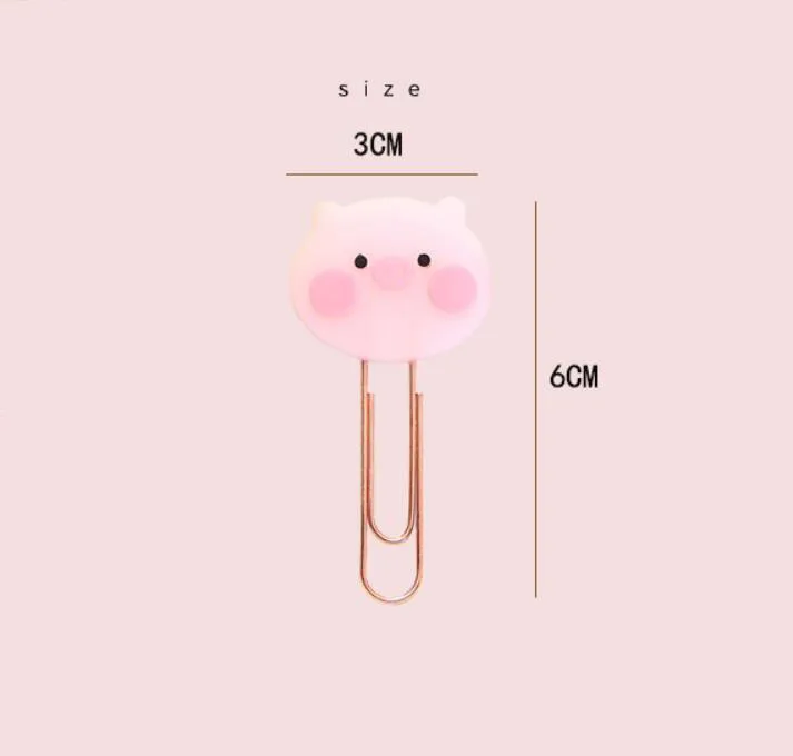 

140 Pcs/lot Kawaii Fruit Cactus Avocado Animal Bookmark Cute Binder Clips Notes Letter Paper Clip Office school Supplies