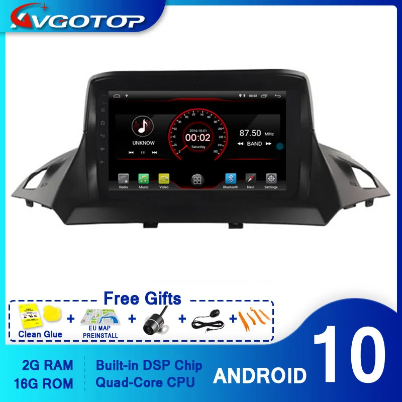 AVGOTOP Android 10 0 Bluetooth GPS автомобильный Радио dvd плеер для FORD KUGA 2013 2018|Автомагнитолы| |