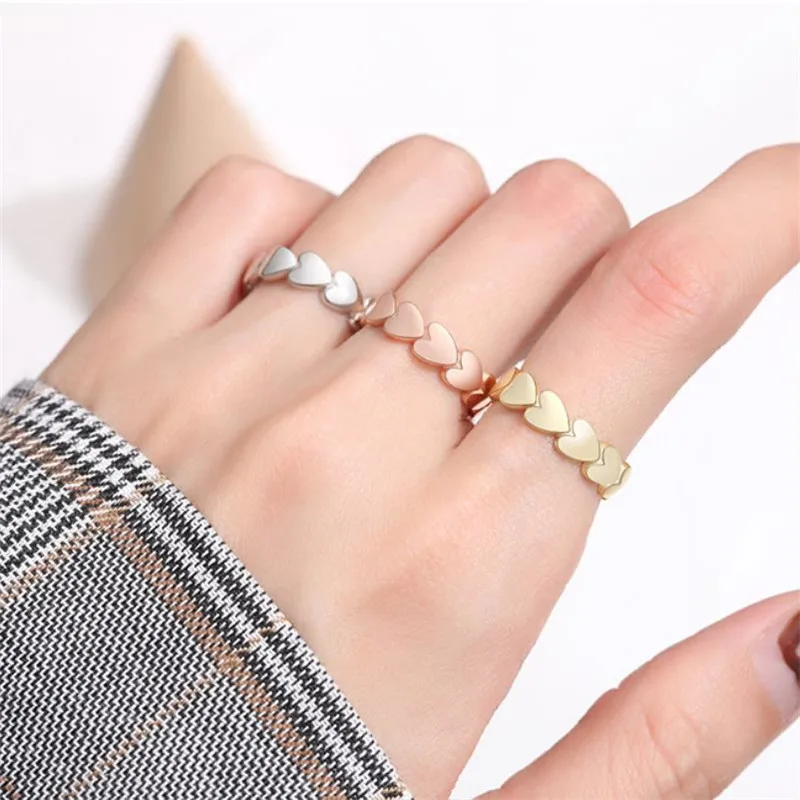 

Female Heart Rings For Women Jewelry Trendy Silver Plated Girls Finger Ring Bridal Wedding Anniversary Accessories Female Gift