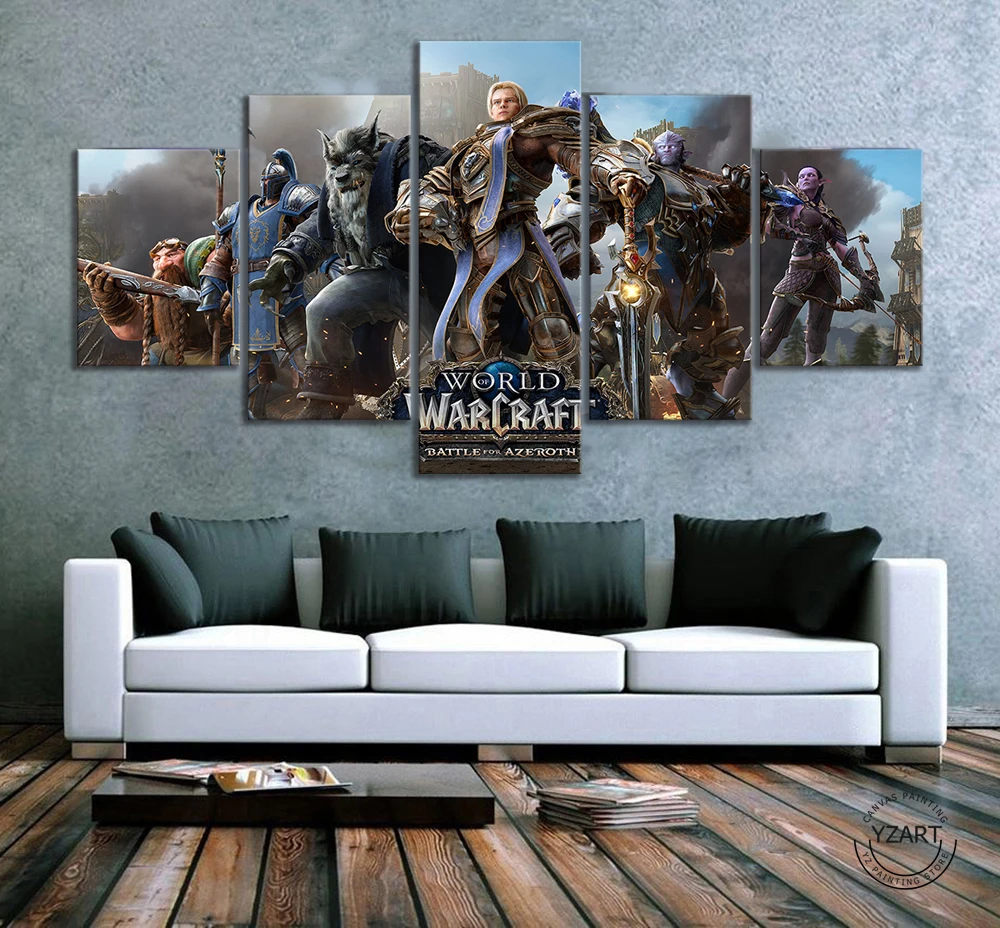 5 шт. альянс и Horde The World of Warcraft Битва за Азерот игры постер картины настенная