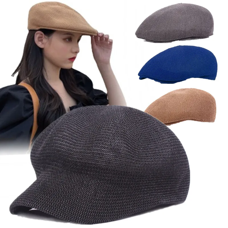 

2 Style Fashion Beach Woman Multiple Colour Gilrs Unisex Outdoor Caps Spring Summer Casual Breathable Hollow Out Mesh Beret Hats