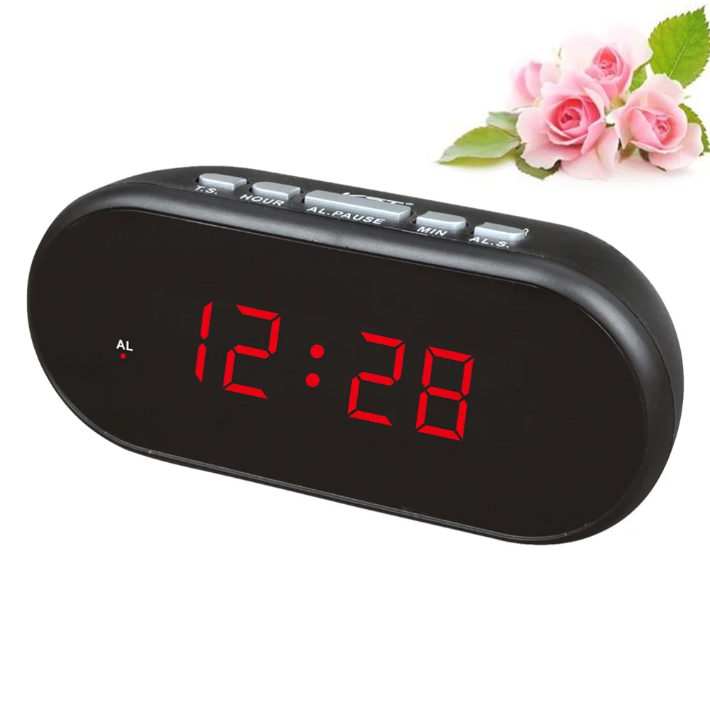 

USB Creative LED Alarm Clock Clock Multi-Function Digital Alarm Clock for Home School (Red)