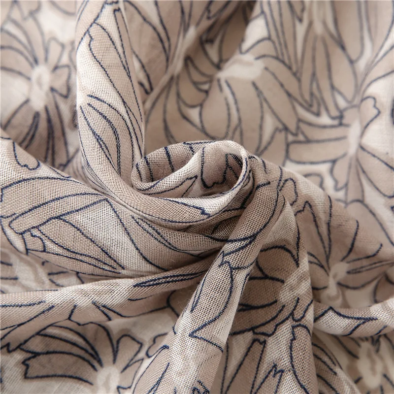 Модный женский роскошный шарф из Испании светильник-серый Ацтек с цветочным