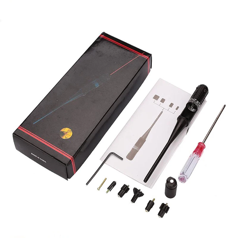

Laser Bore Sight Kit With Button Red Boresighter Calibrator Reset For .22 To .50 Caliber Pistols Rifles Bore Sighter For Hunting