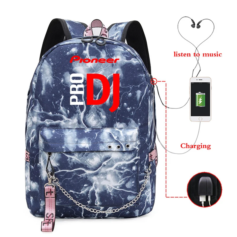 Mochila Pioneer Pro DJ Luminous Backpack with USB Charge School Bag for Teenagers Boys Girls Students Travel Laptop Rucksack | Багаж и