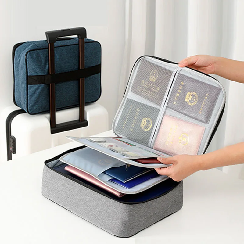 

Quality Multilayer Document Ticket Bags Waterproof Business Files Organizer Large Capacity Home Travel Zipper Storage Holder Bag