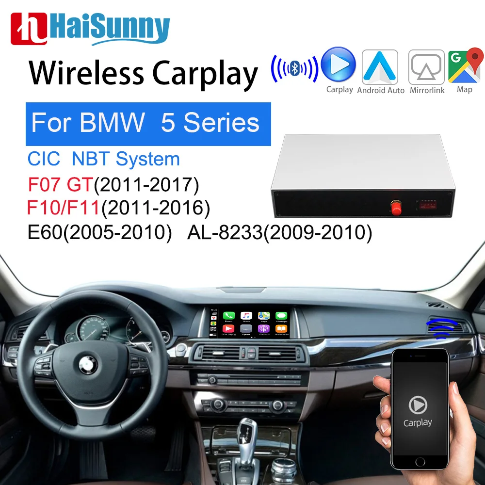 Беспроводной BMW НБТ CIC Carplay адаптер для 5 серии F10 F11 F07 F18 2009 16 Поддержка