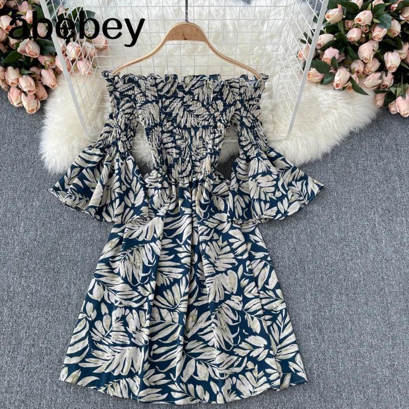 

Женское платье с открытыми плечами, эластичное ТРАПЕЦИЕВИДНОЕ ПЛАТЬЕ в стиле ретро с принтом, вырезом лодочкой и Расклешенным рукавом, с рю...