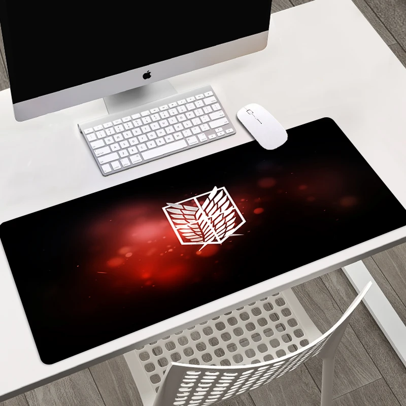 

90x40cm Attack on Titan Anime Large Lock Edge Mouse Pad Gamer Laptop Keyboard Mouse Mats Computer Mousepad XXL Gaming Padmouse