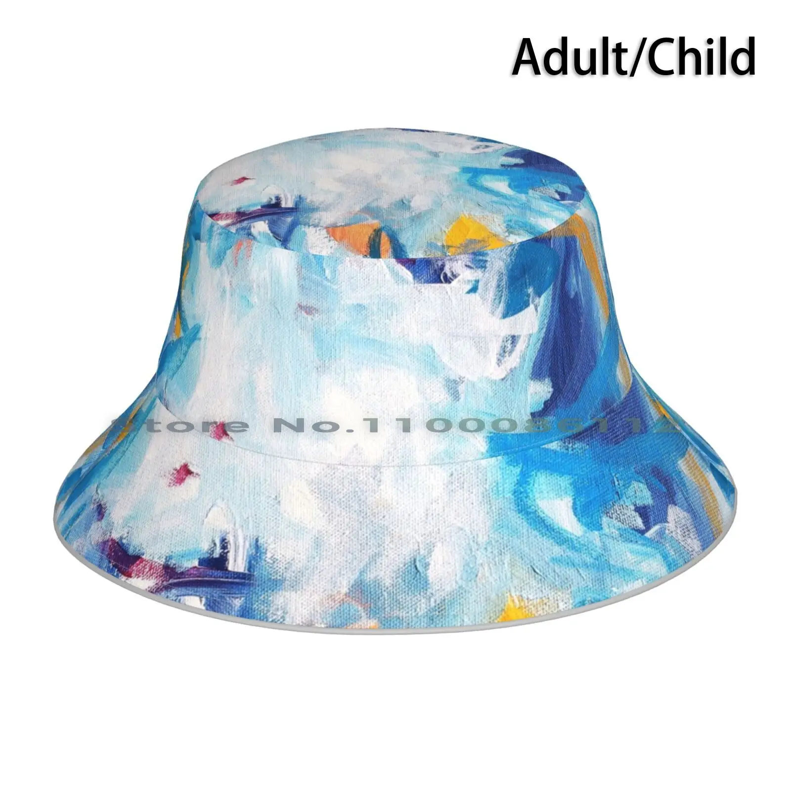 

Grace 3 Bucket Hat Sun Cap Abstract Blue Foldable Outdoor Fisherman Hat