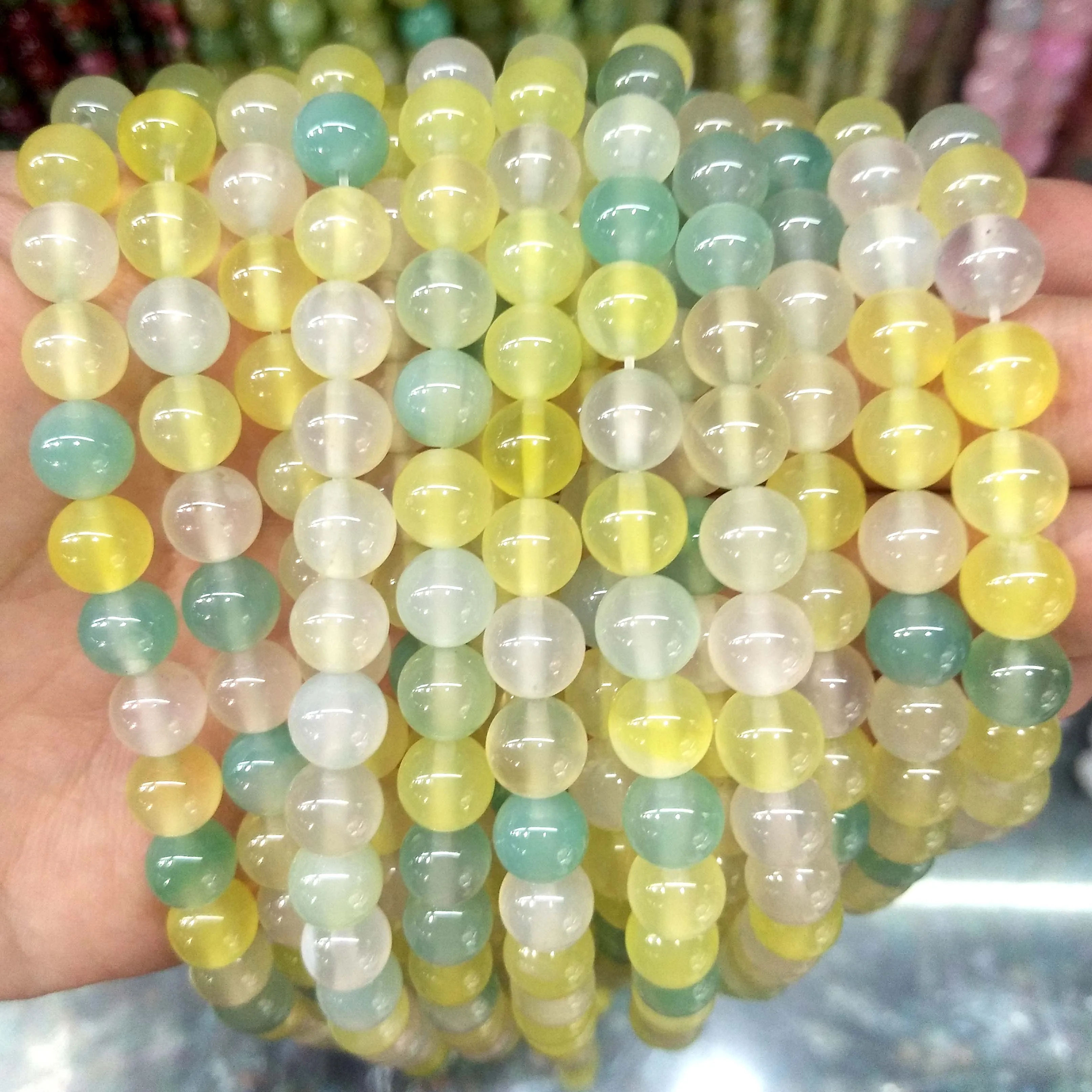 Grape agate Натуральный камень агат Стекло круглый незакрепленный камень бусины для самостоятельного изготовления ювелирных изделий браслет материал ожерелья 4681012 мм - Цвет: Grape agate