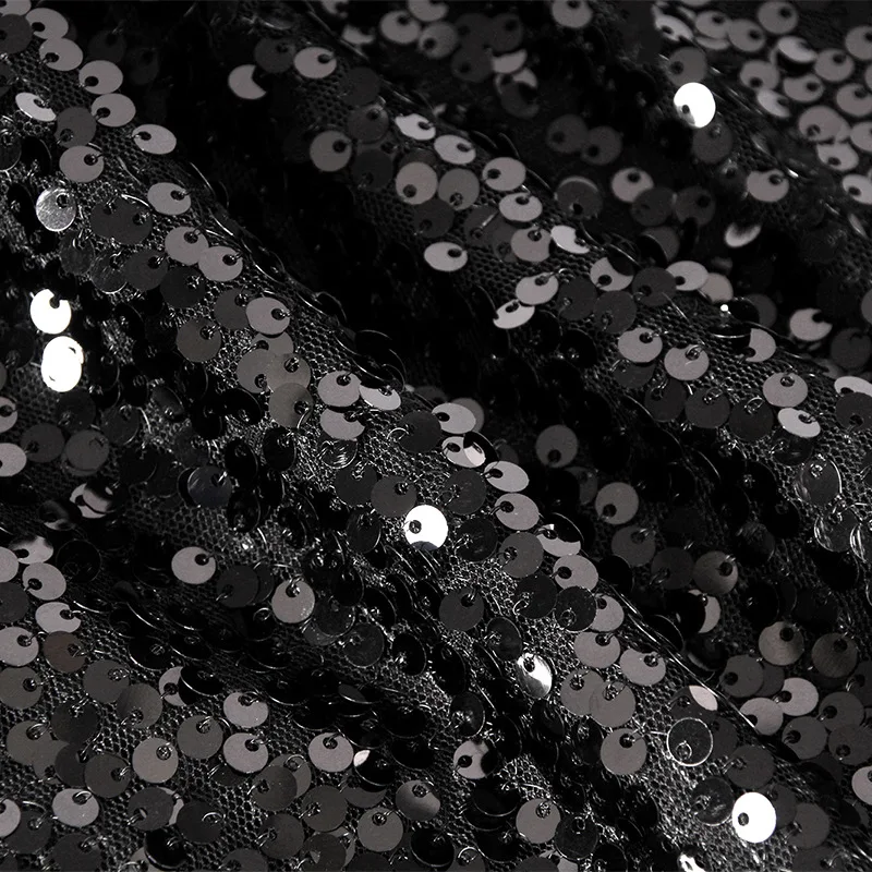 Женская длинная сетчатая юбка с блестками роскошная дизайнерская черная