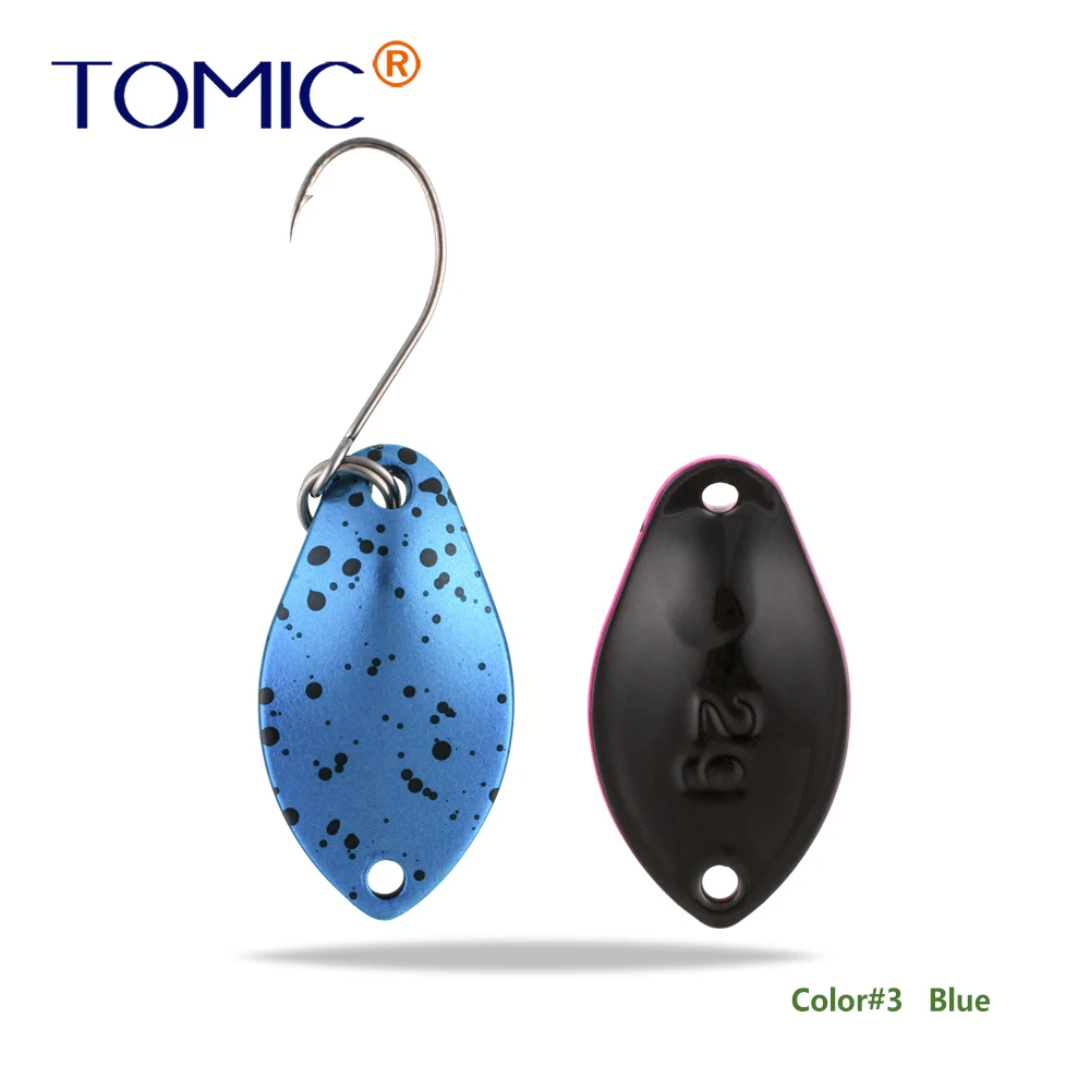 blue Томик 2 г микро рыболовные приманки латунные форели ложки металлические приманки воблер форель зона pesca Спиннер приманка - Цвет: blue