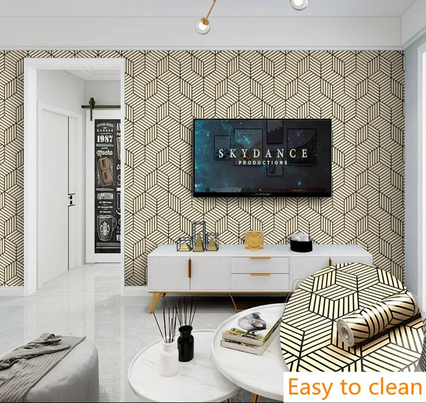 Современная виниловая линия обоев Виниловая наклейка для кухни спальни