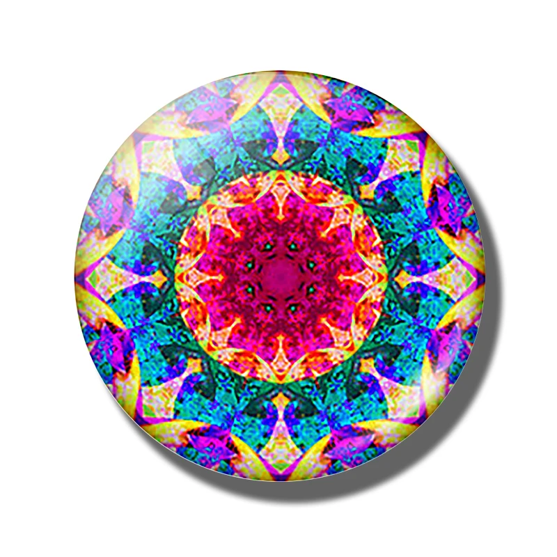 PACK OF 1 Мода Мандала магнит на холодильник 30 мм Стекло Круглый Кабошон декоративный холодильник магнитная наклейка домашняя отделка кухни инструмент - Цвет: PACK OF 1
