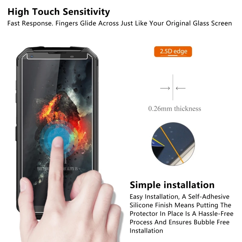 2Pcs Tempered Glass For Blackview BV9500 Plus Glass Screen Protector Tempered Glass  Blackview BV9500 Pro Protective Film