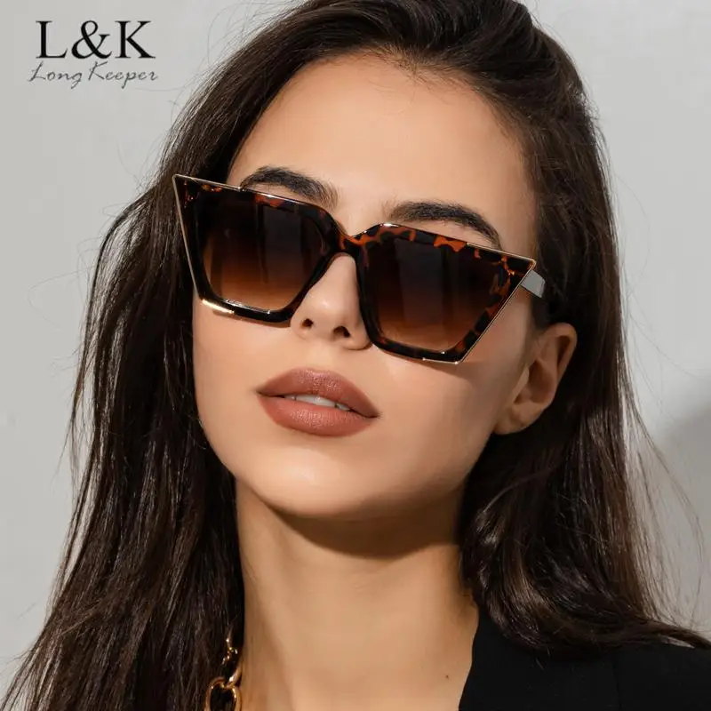 

2022 брендовые дизайнерские солнцезащитные очки «кошачий глаз» женские модные новые большие солнцезащитные очки женские очки пикантные лео...