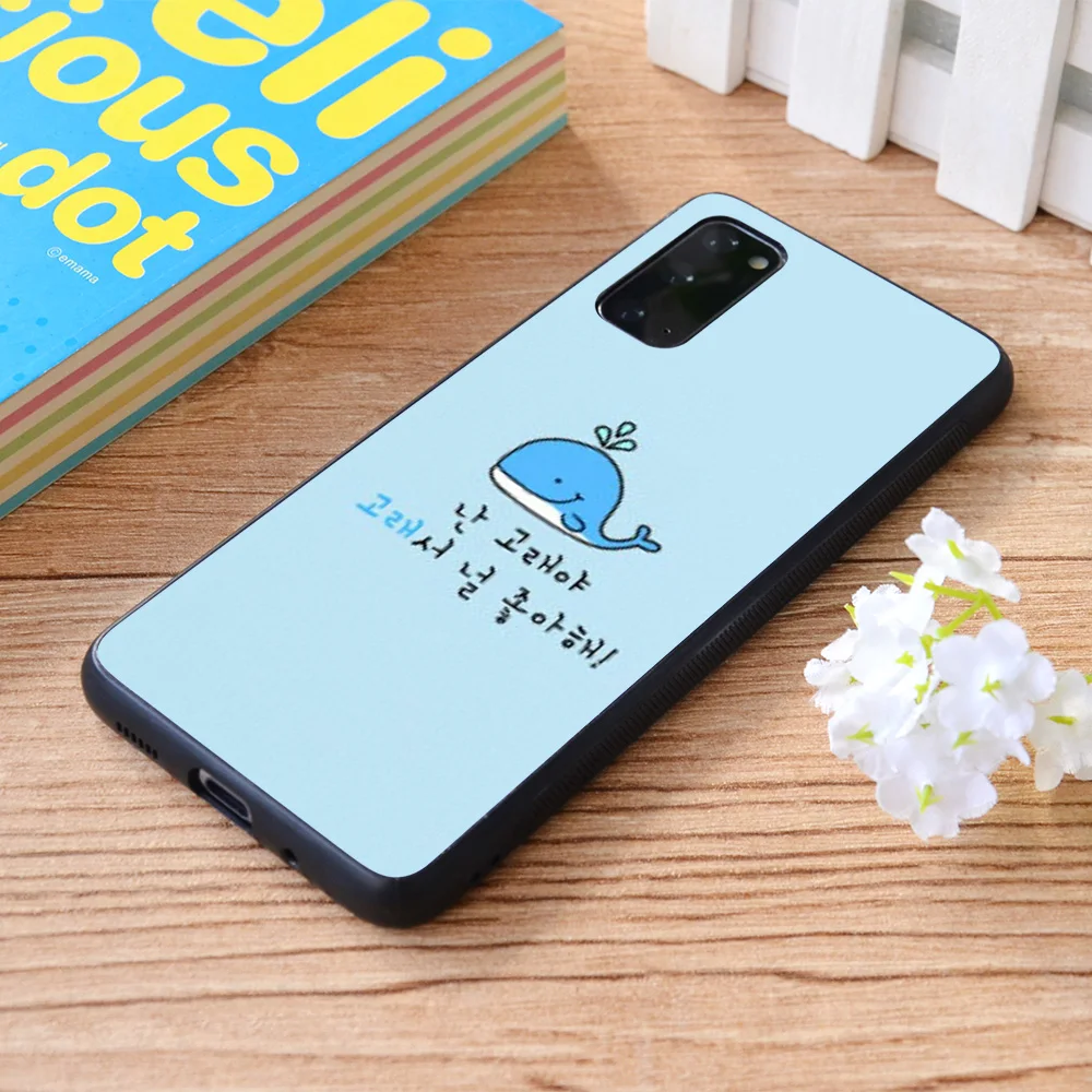 

For Samsung Galaxy Stray Kids Seungmin's cute blue whale Soft TPU border Samsung Galaxy Case