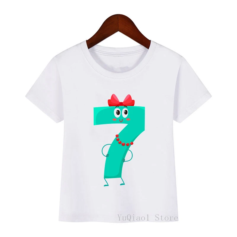 

2020 hot sale funny number 1-10 print girls/boys t-shirt harajuku kawaii clothing tops for girls harajuku shirt graphic tshirts