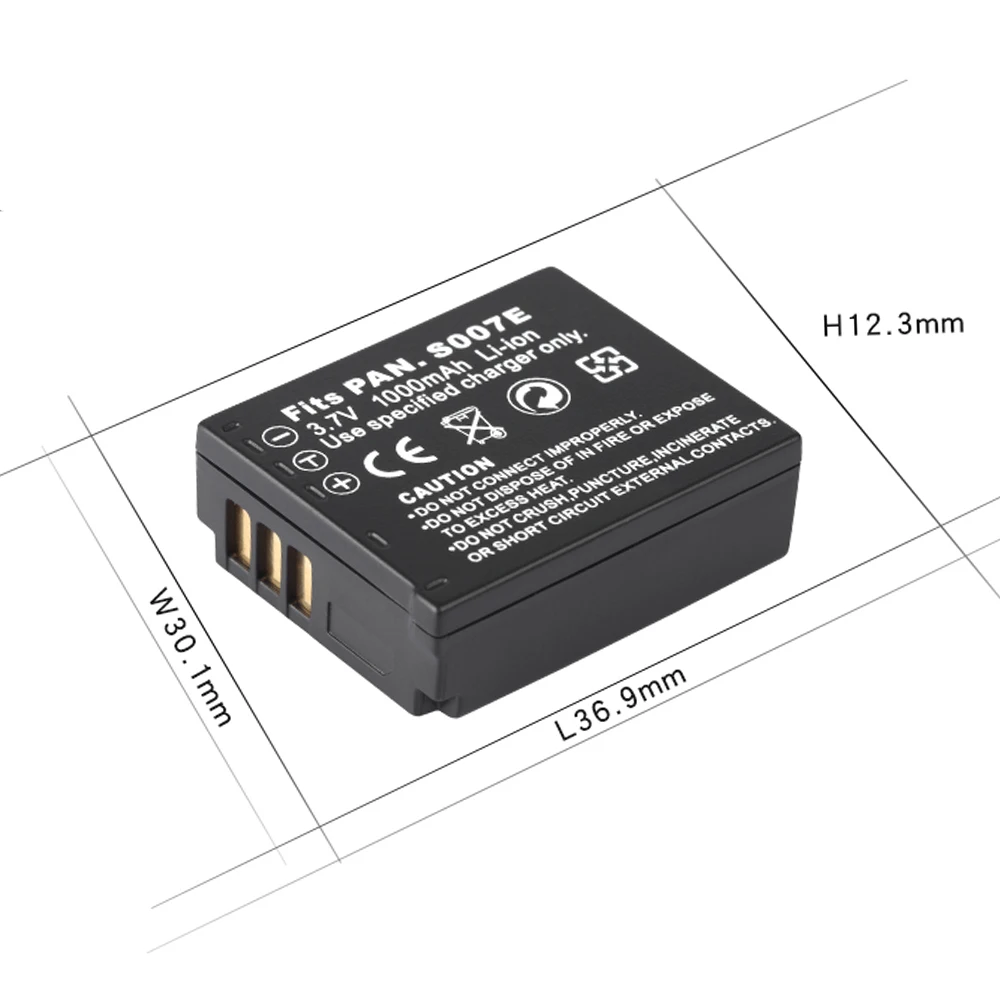 CGA-S007 1000 мА/ч Батарея Зарядное устройство 4 2 V для цифрового фотоаппарата Panasonic Lumix