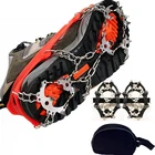 18 зубьев альпинистские скобы для улицы Зимняя прогулка лед Рыбалка Снежная обувь Нескользящая обувь из марганцевой стали бахилы