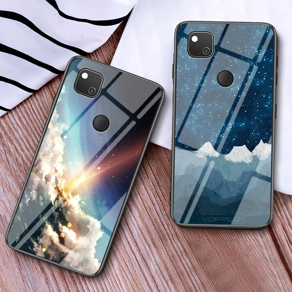 Чехол из закаленного стекла звездное небо для Google Pixel 4A чехол телефона с