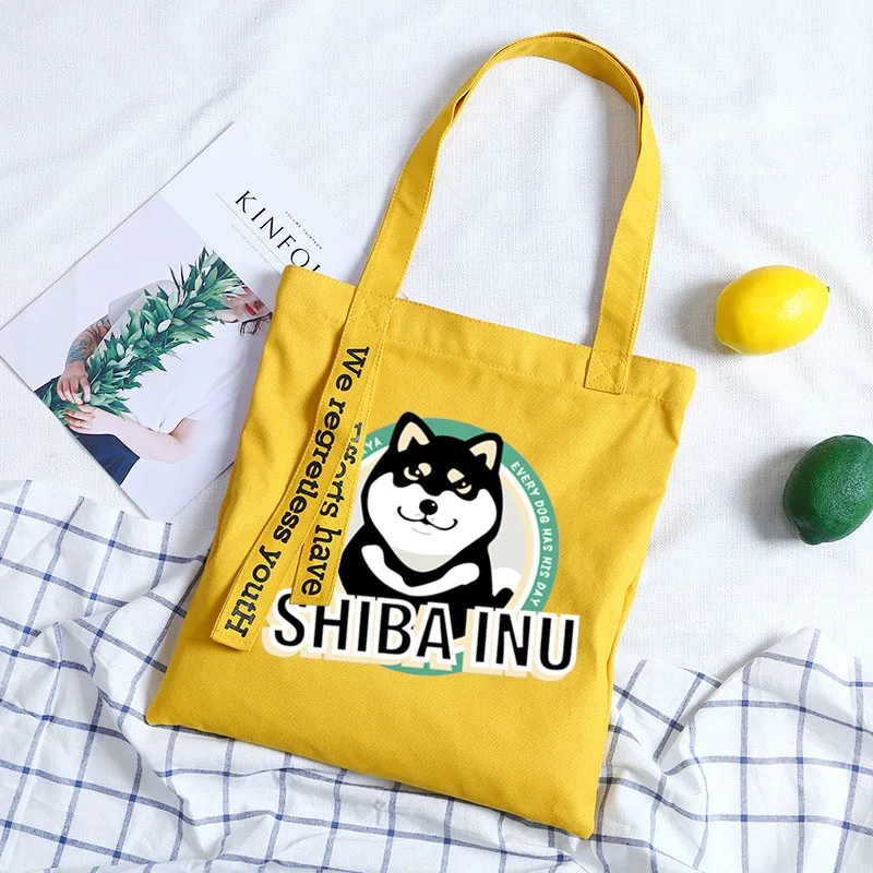 Женская сумка из холста с принтом собаки из аниме shiba Inu Doge, сумки-мессенджеры для дам, сумки через плечо, женские сумки