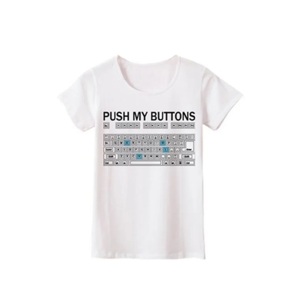Женская футболка с буквенным принтом для девочек забавная Футболка клавиатуры