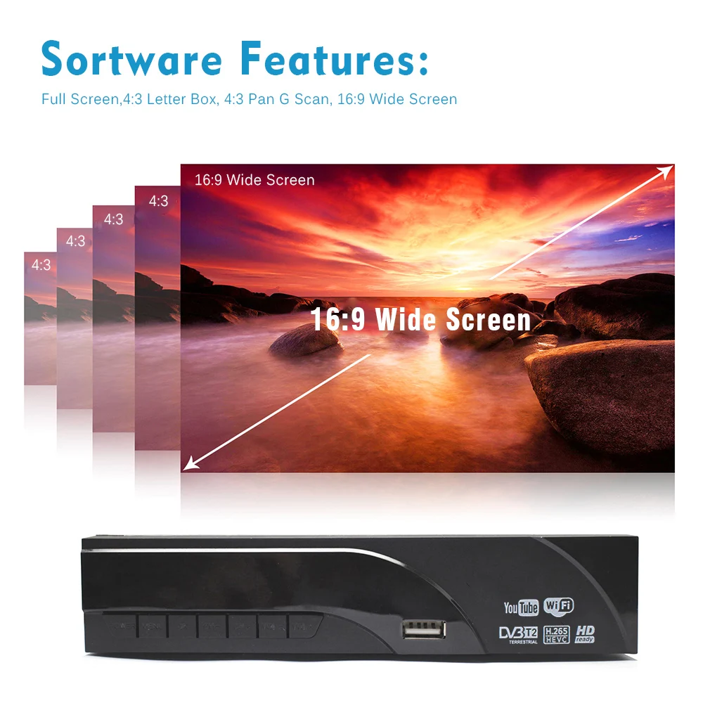 Телеприставки DVB T2 TV ресиверы H.265 Full HD ресивер тюнер Поддержка MPEG PVR декодер SCART