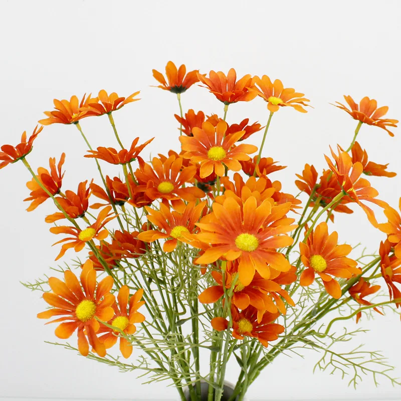 Искусственные цветы 5 головок маленькая Маргаритка голландские хризантемы