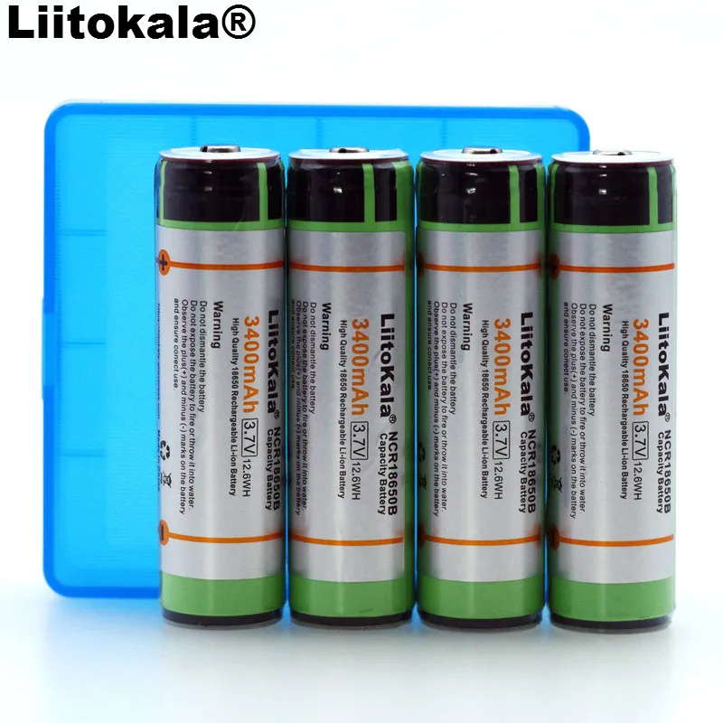 

4PCS Liitokala Original 18650 3.7V 3400mah NCR18650B Lthium Battery protection board Suitable for laptops, flashlights, etc.