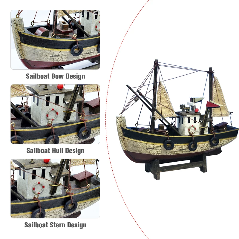 Классическая деревянная лодка LUCKK для рыбалки винтажная подарки домашнего