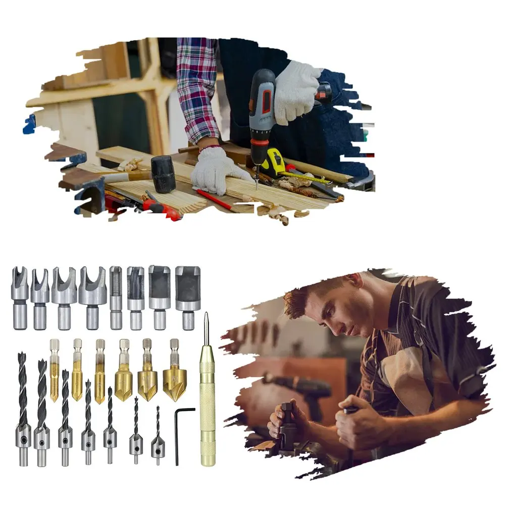 

23pcs High Precise Carve Wood Cutter Drilling Hole Saw Tool Professional Woodworking Hand Tools Drill Hole Saw