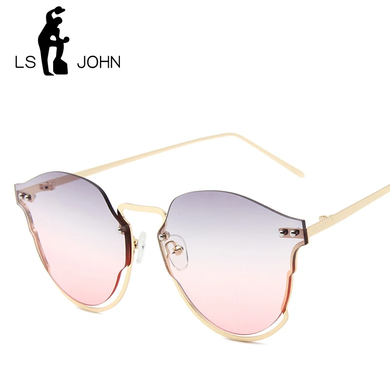 V образной КРЕПЕЖНОЙ ПЛАСТИНОЙ LS Джон без оправы градиентный солнцезащитные очки