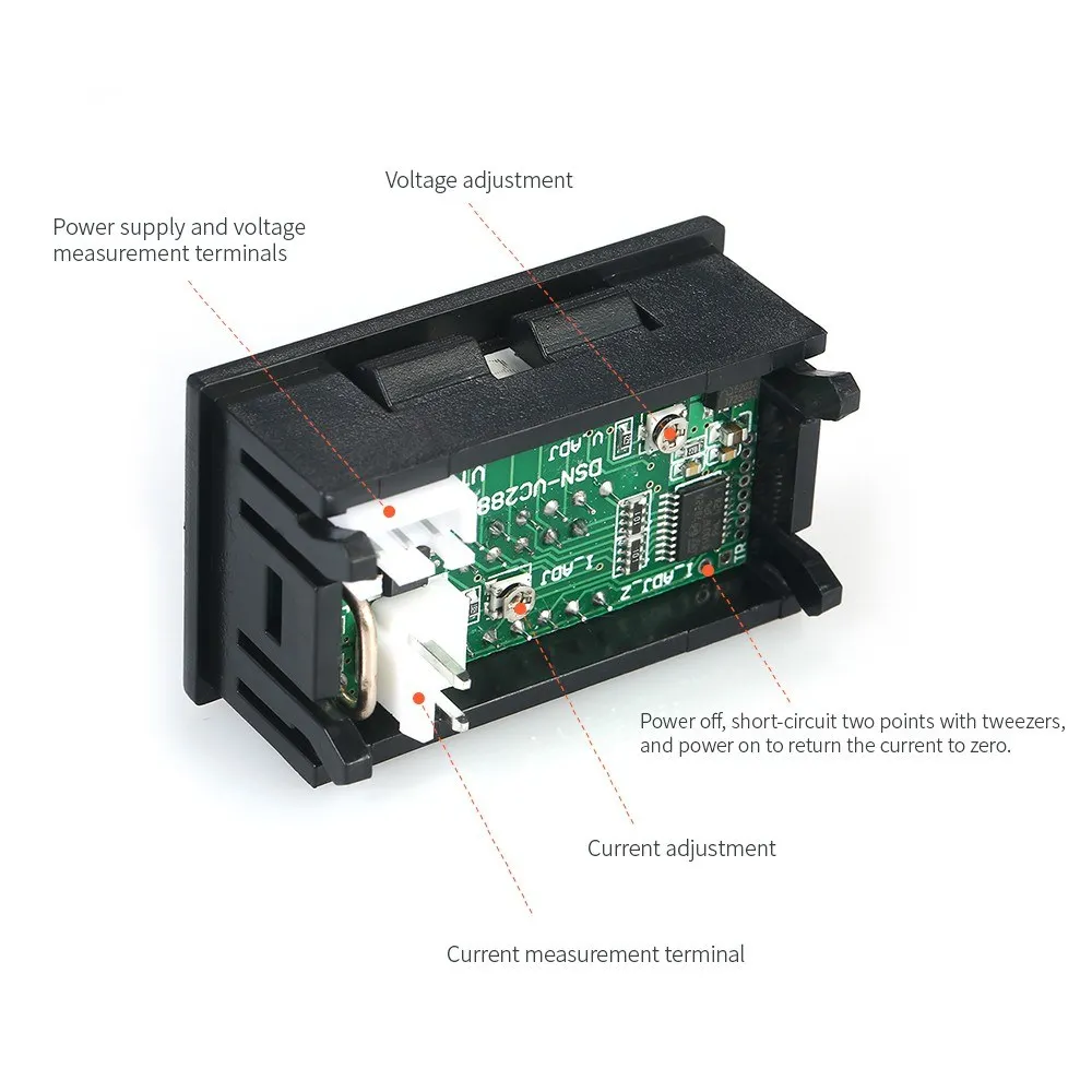 Светодиодный цифровой вольтметр Амперметр DC0 ~ 100 в 10 А красный/синий двойной