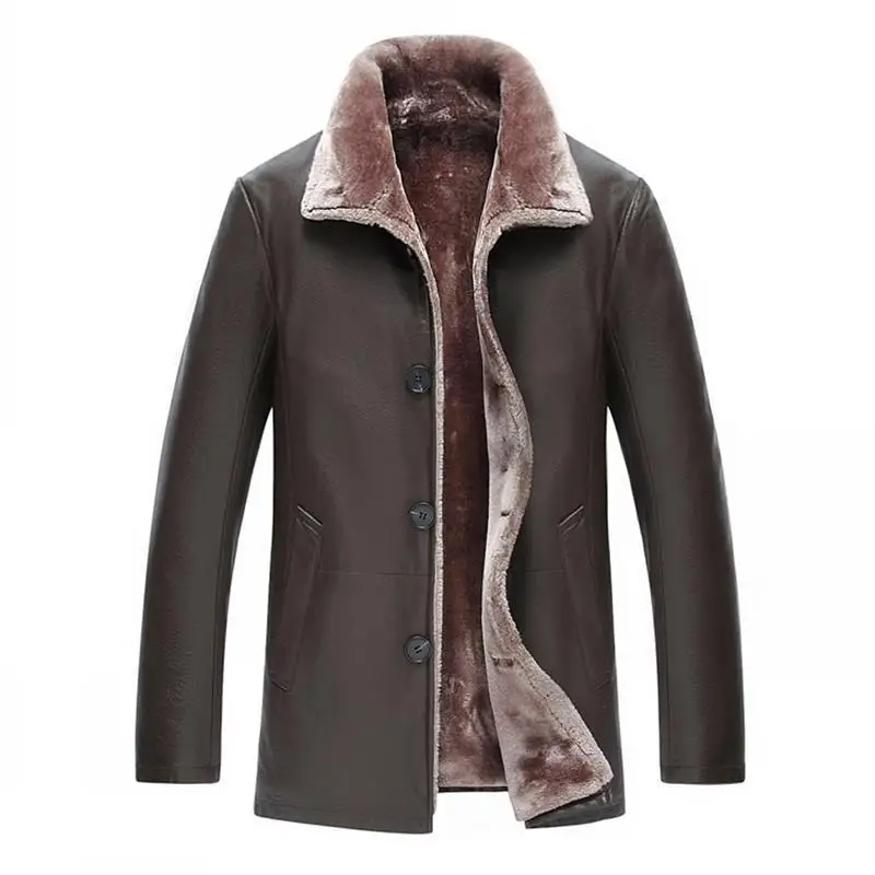 Зимняя кашемировая Мужская брендовая куртка из искусственной кожи пальто для