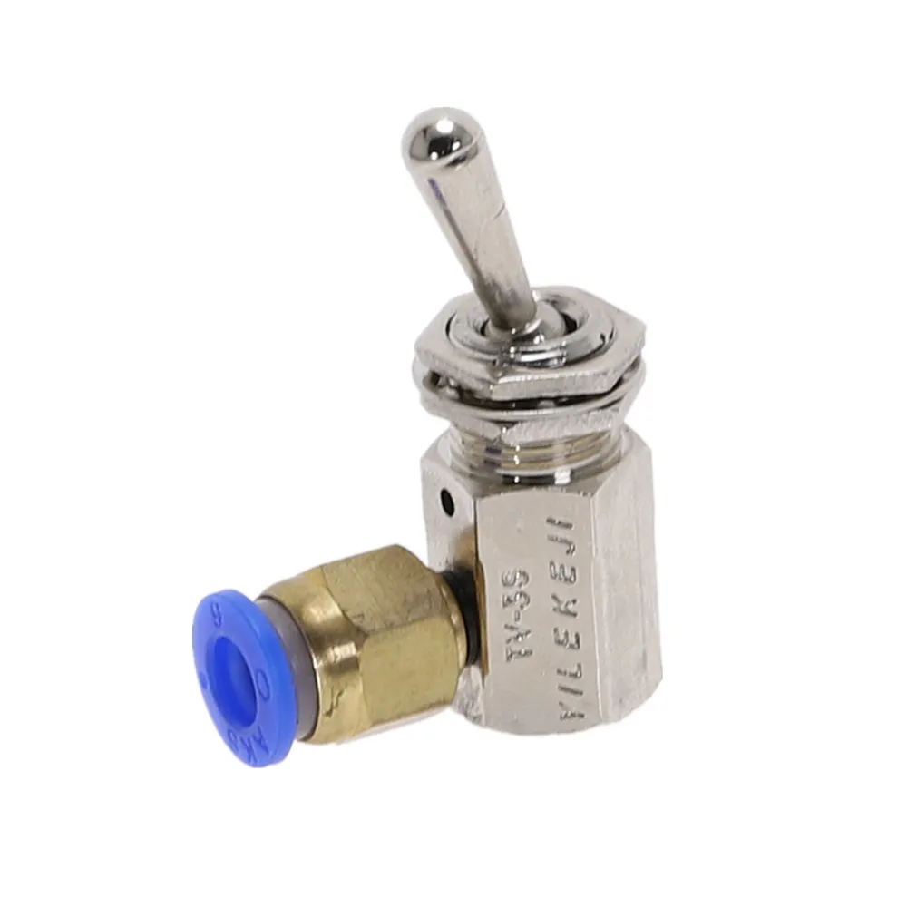 

Exhaust valve Position 2 Way ON/OFF M5 Thread Toggles Switch TV-3S 2 Air Pneumatic Mechanical Valve w Fiittings