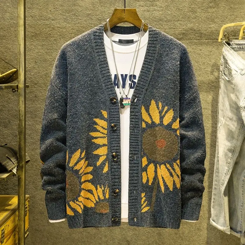 

Men's cardigan men's fashion brand ins relaxed autumn fashion jacket version Korean fashion knitwear men's fashion