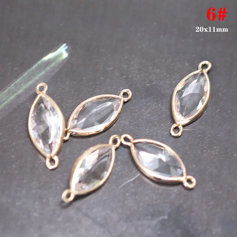 4 шт. медная окантовка kc позолоченный брезентовый прозрачный стеклянный кристалл