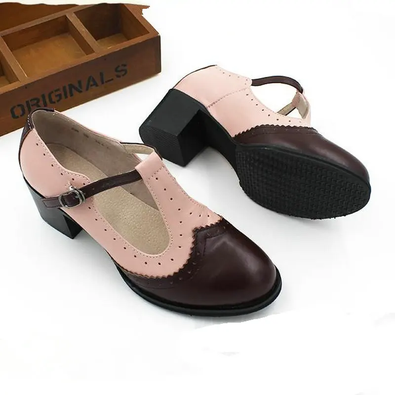 Т-образные туфли на высоком каблуке женские ручной работы из натуральной кожи