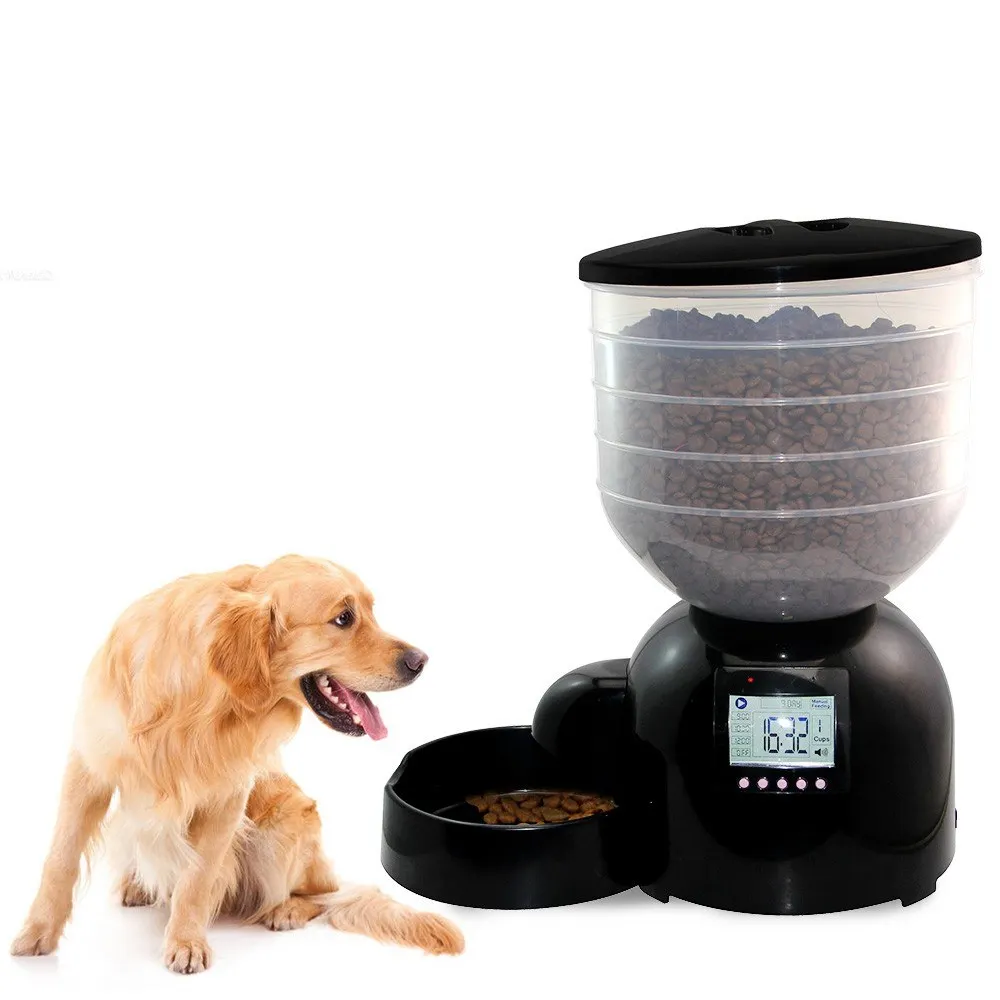 値段 自動ペット犬フィーダ 11L犬食品ディスペンサー食品ボウル猫犬ボイスレコーダー時間プログラマブル