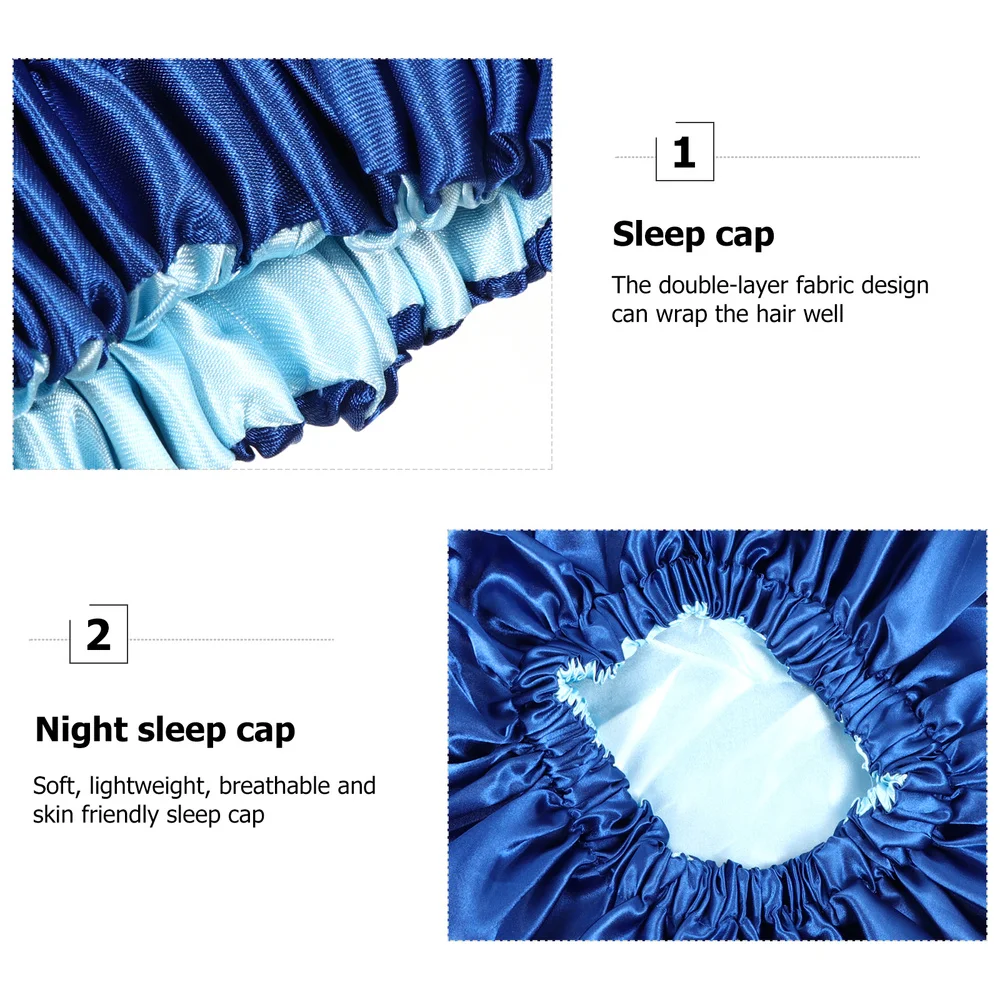 

Breathable Elastic Night Sleeping Cap Satin Hair Care Spa Hat Hair Wrap