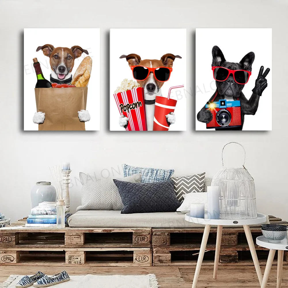 

Fashion American Rocky Dogs Decoration Painting Animal Dog Children Room Modern Simple Canvas Frameless Painting Home Decor Art