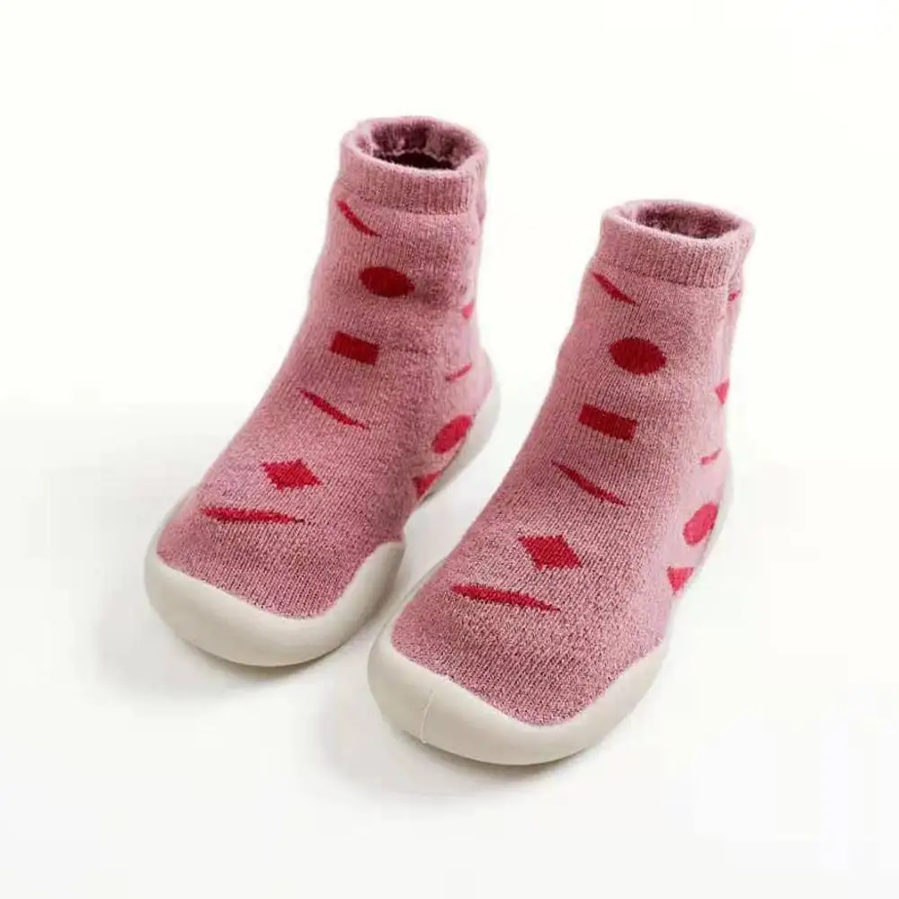 Домашние носки для малышей обувь новорожденного зимние толстые хлопковые