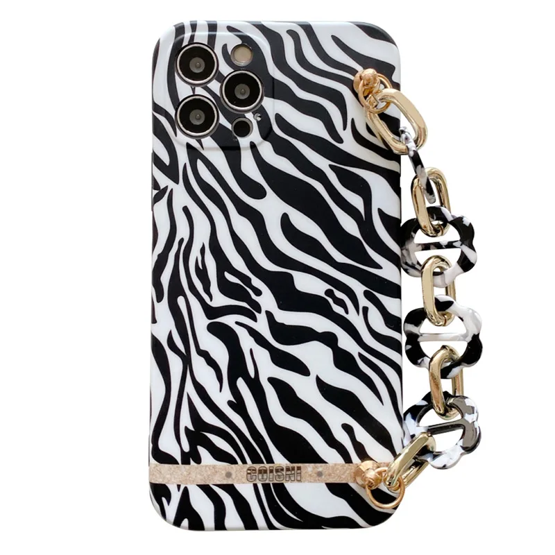 

Creative bracelet zebra pattern mobile phone case for iPhone11 12Pro Max mini X XR XSMax 8 7PluS anti-drop protective back cover