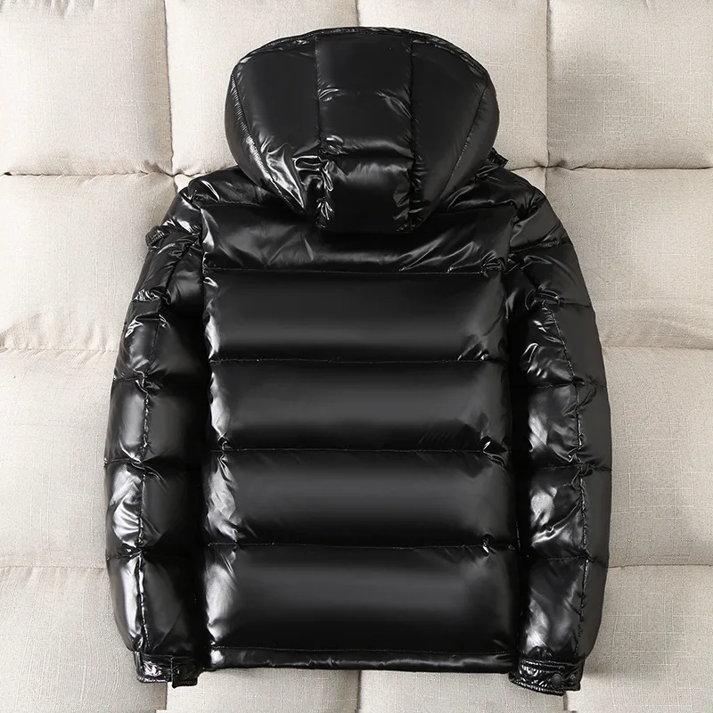 Men's Jacket Down Jacket Winter Hooded Thick High Quality Solid Color Tooling Cotton Bright Face Couple Jacket