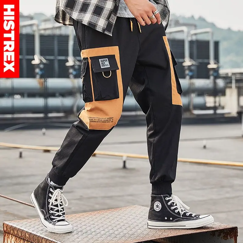 HISTREX 100 Cotton Harem Pockets Baggy Men Pant Work ClothesFamous Tatical Fashion Classic For Male Clothing Motorcycle HZ1B1# | Мужская