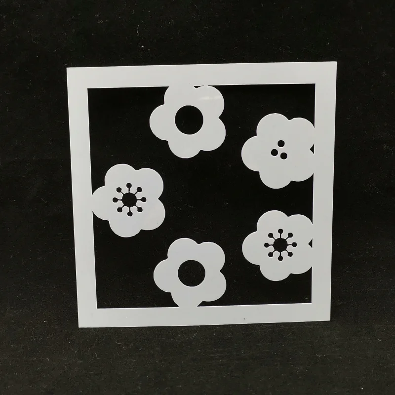 

13*13 Plum blossom Layering Painting Stencils graffiti hand board hollowed out photo album graphic spray painting tool