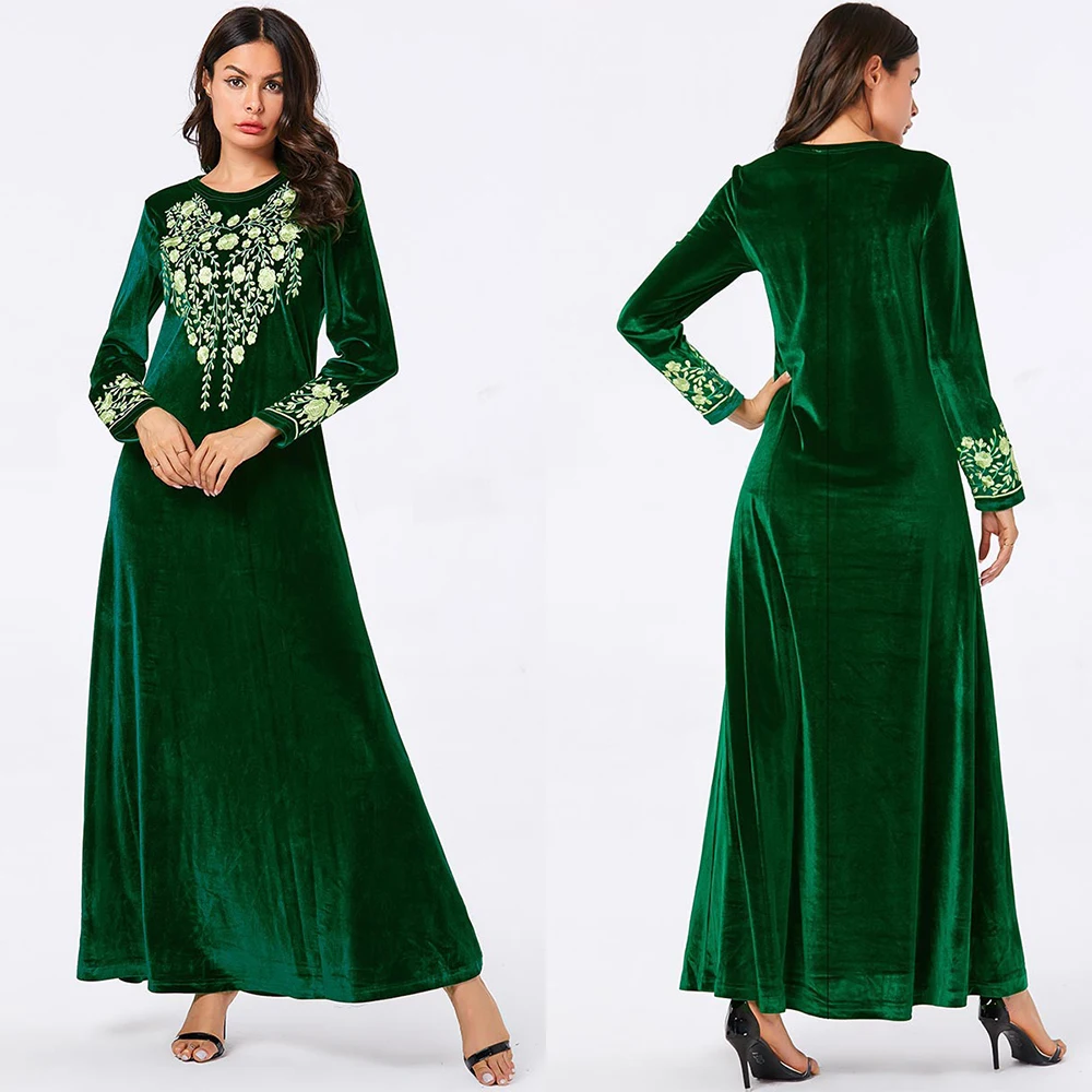 Бархатный халат djellaba femme caftan marocain кафтан абайя в арабском стиле Дубай Бангладеш хиджаб вечернее платье индонезийский Ислам Абая
