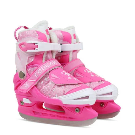 Pink M EU36-39 Новинка, 1 пара детей начинающих Хоккей лезвие обувь для скейтборда Регулируемый Термальность Регулируемый Катание на коньках обувь 2 цвета для мальчиков и девочек - Цвет: Pink M EU36-39